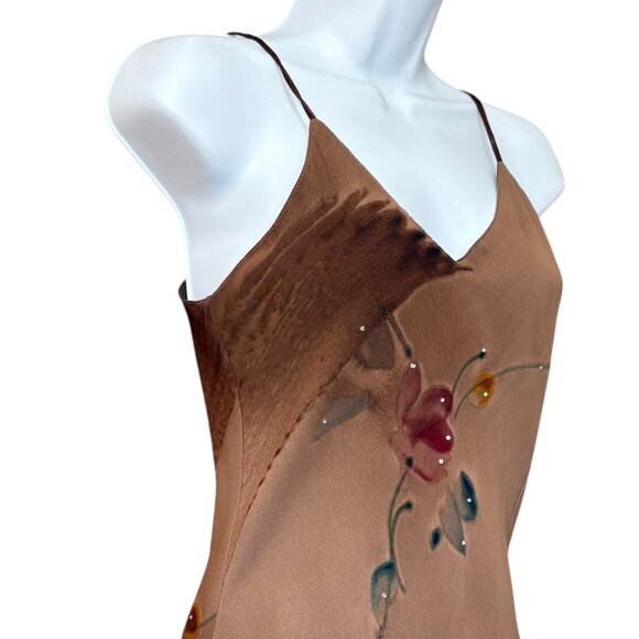 VTG Y2k Regine Los Angeles Fairycore Maxi Slip Deep V Back Embellished Dress M - Picture 15 of 16